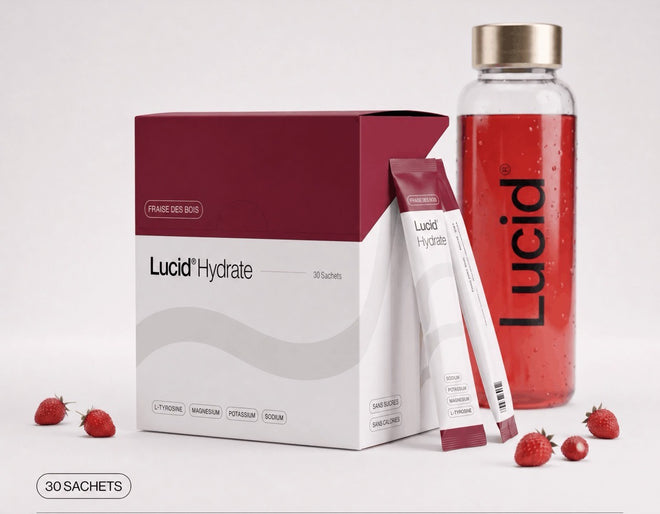 Lucid Hydrate, boîte de 30 sachets et gourde